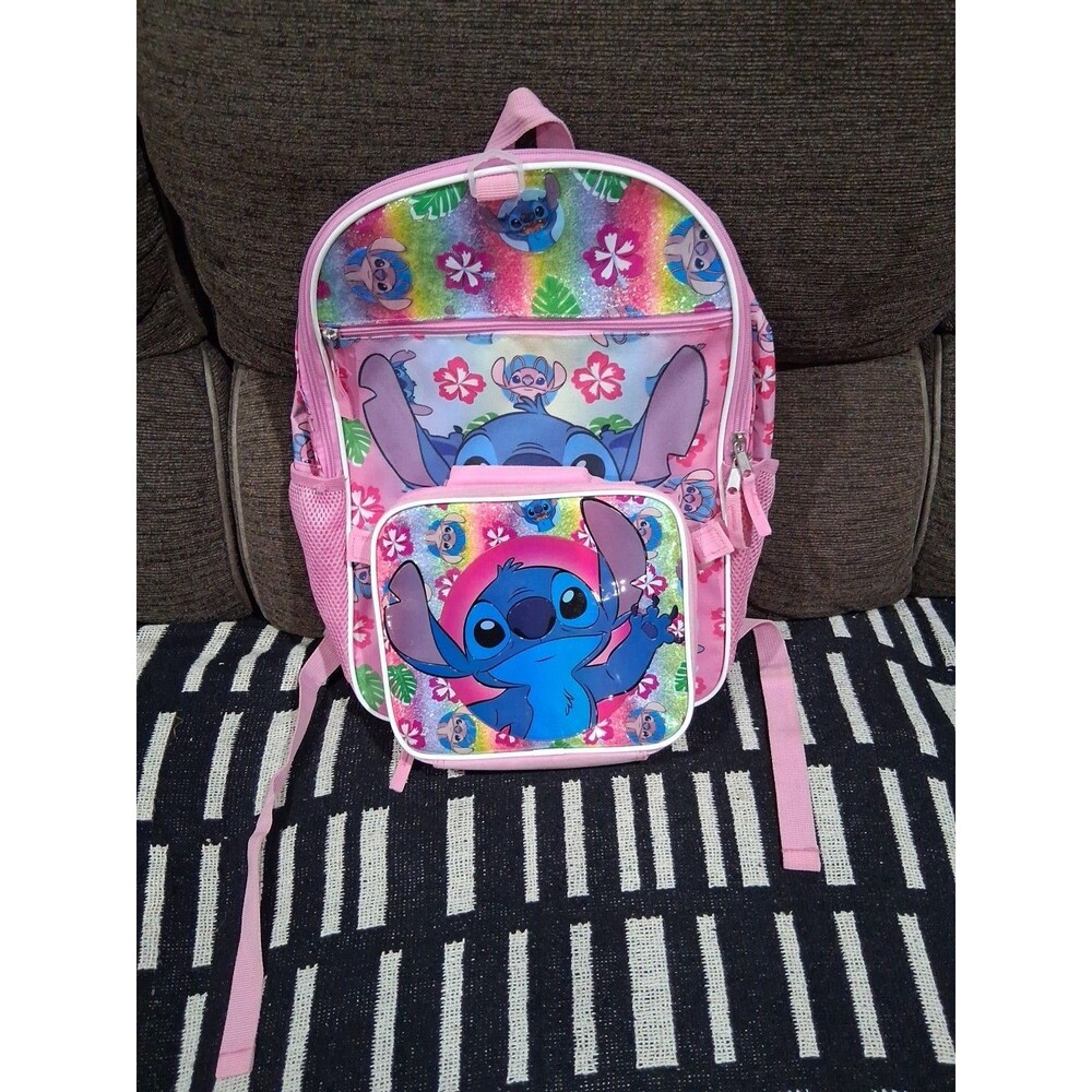 Kids Smile Backpack 2-Piece Set with Lunch Bag Disney Lilo & Stitch